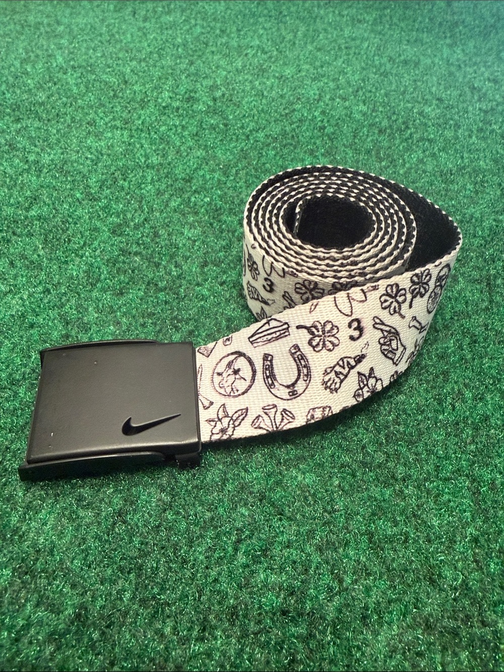 *RARE* Nike All Over Print “Lucky Themed” Adjustable Belt (48” End to End)